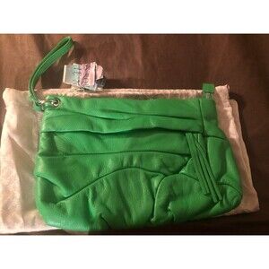 Bohdi Green Leather Zipper Tassle Clutch Wristlet BNWT Women's Unisex